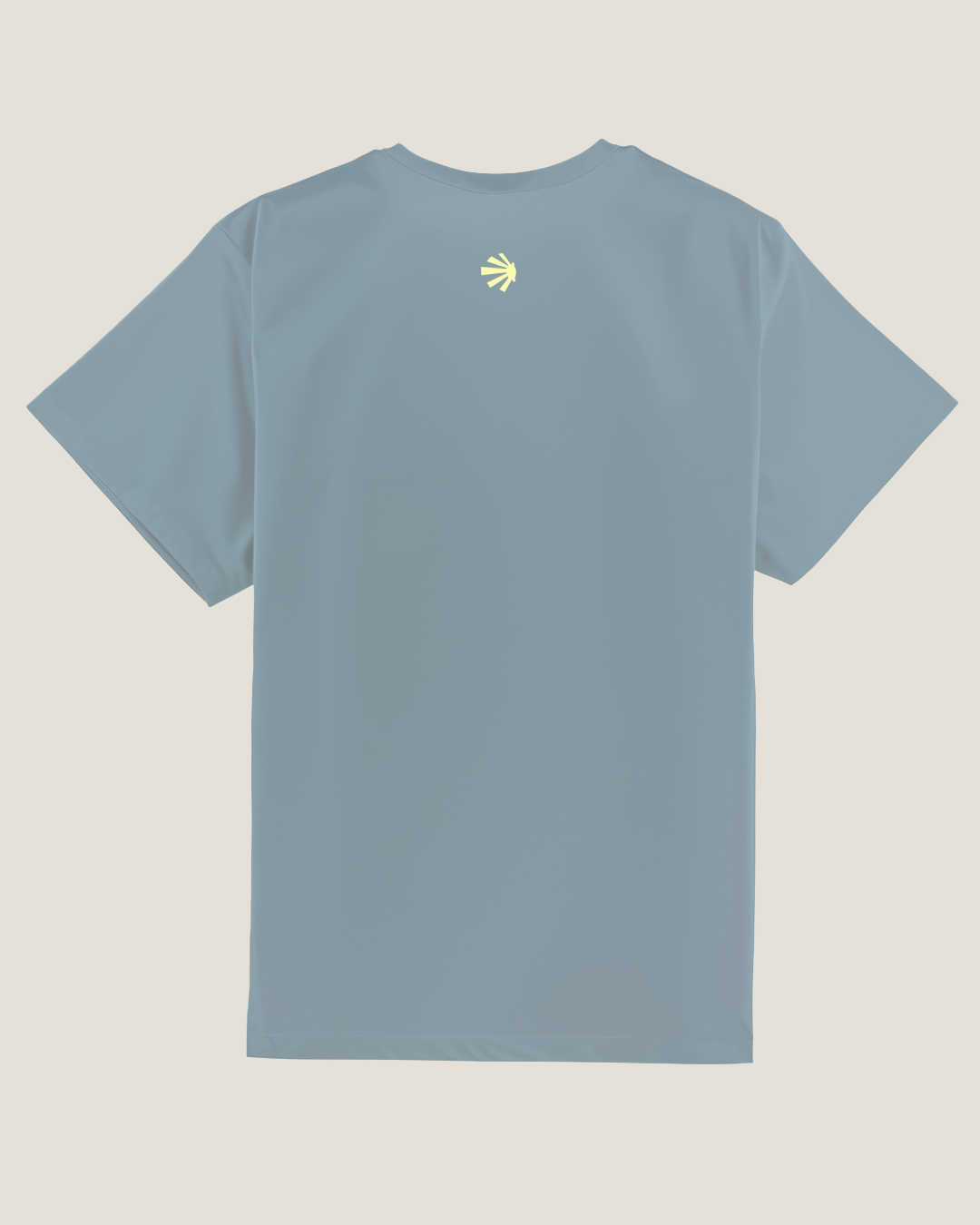 Camiseta unisex 'Peregrino' de algodón azul celeste de JACOBSLAND, manga corta, inspirada en el Camino de Santiago