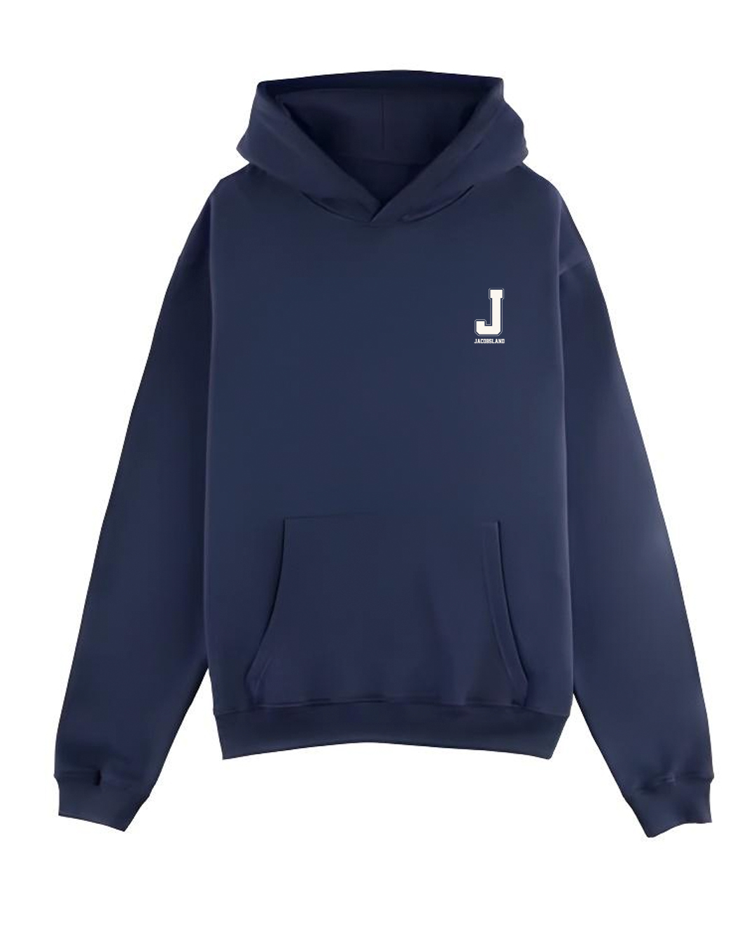 Sudadera unisex de algodón azul marino 'Peregrino' de JACOBSLAND, sin capucha. Diseño cómodo y elegante, inspirado en el Camino de Santiago