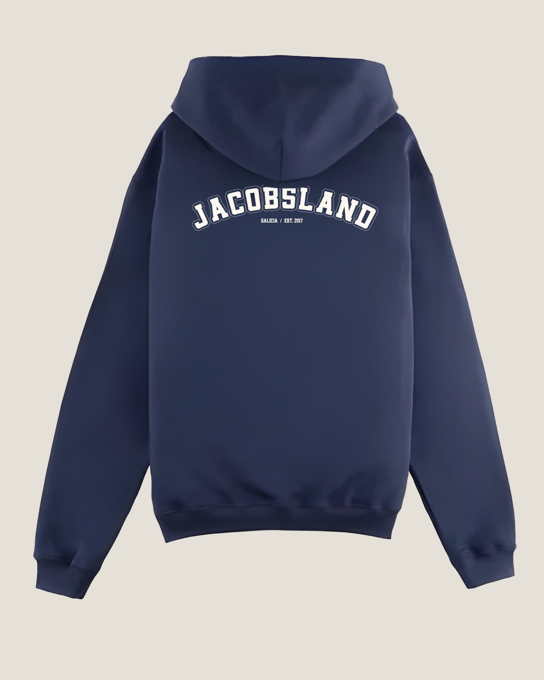 Sudadera unisex de algodón azul marino 'Peregrino' de JACOBSLAND, sin capucha. Diseño cómodo y elegante, inspirado en el Camino de Santiago